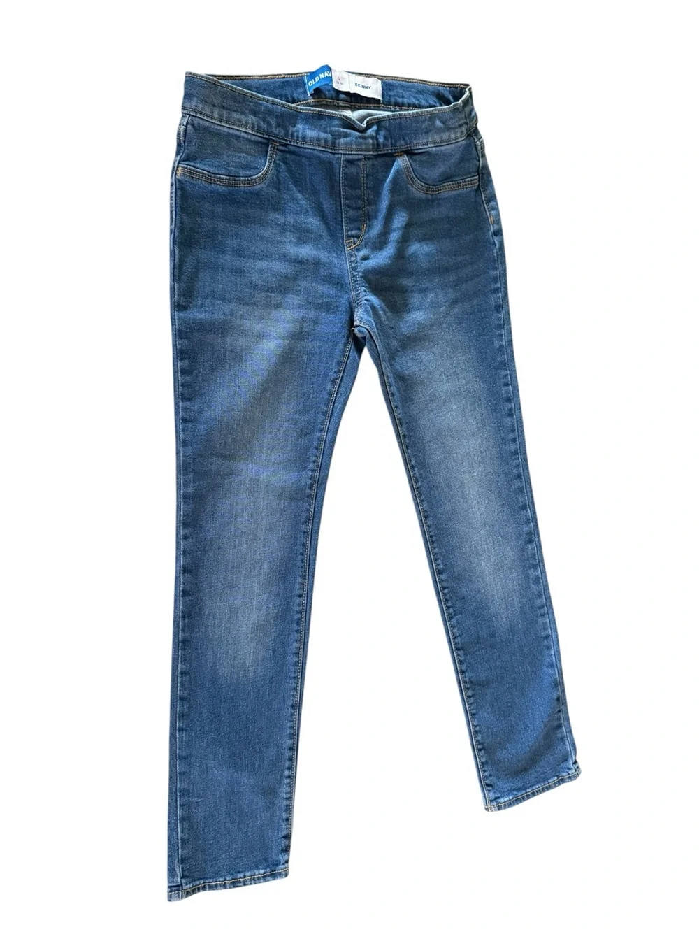 Old Navy Girls Skinny Jeans Size L 10-12 Blue Adjustable Waist Kids Denim